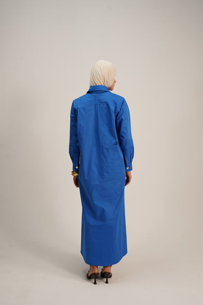 Flared Maxi Dress - Royal Blue